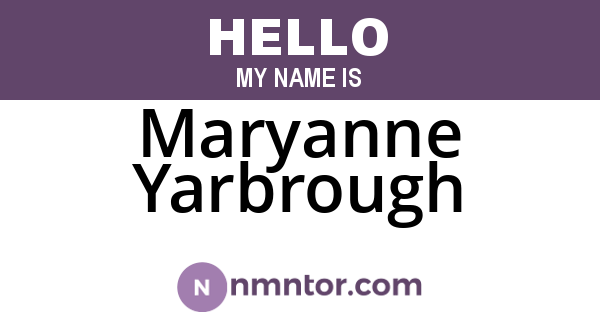 Maryanne Yarbrough