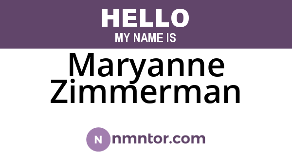 Maryanne Zimmerman