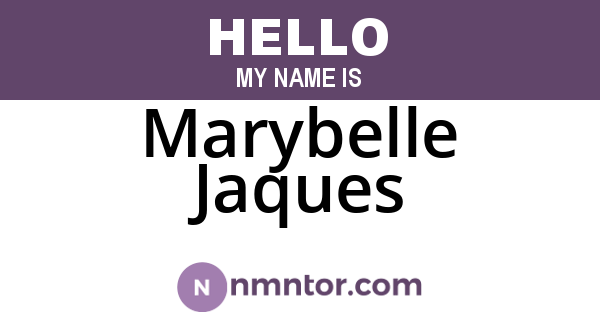 Marybelle Jaques