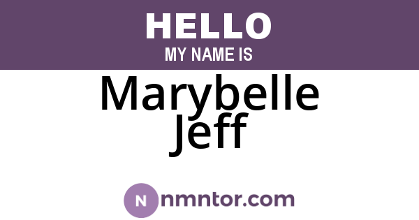 Marybelle Jeff