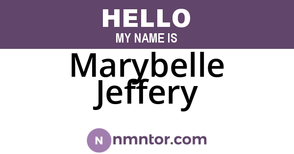 Marybelle Jeffery