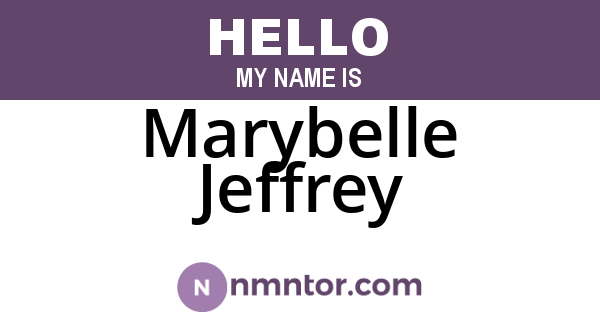 Marybelle Jeffrey
