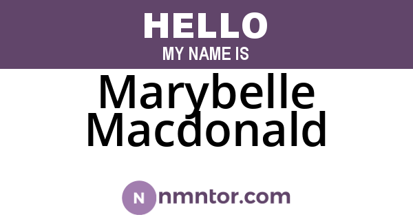 Marybelle Macdonald