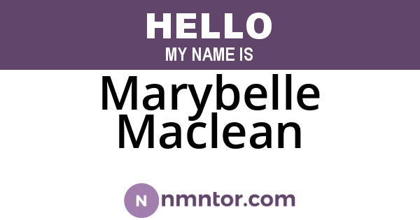Marybelle Maclean