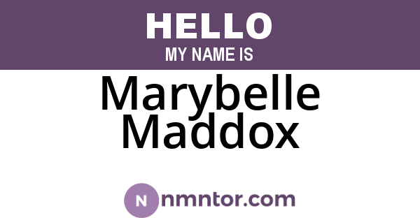 Marybelle Maddox