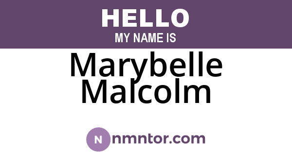 Marybelle Malcolm