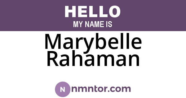 Marybelle Rahaman