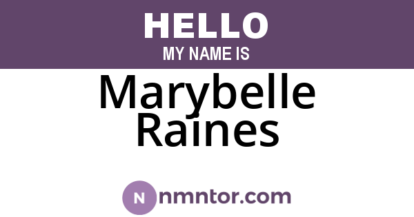 Marybelle Raines