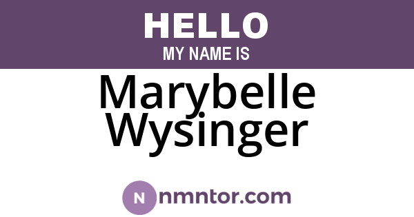 Marybelle Wysinger
