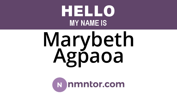 Marybeth Agpaoa