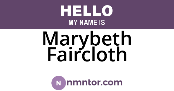 Marybeth Faircloth