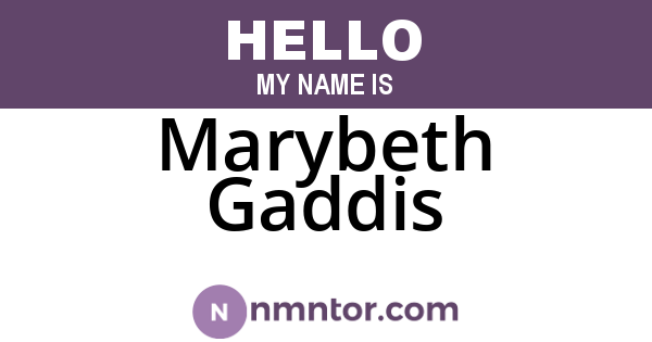 Marybeth Gaddis