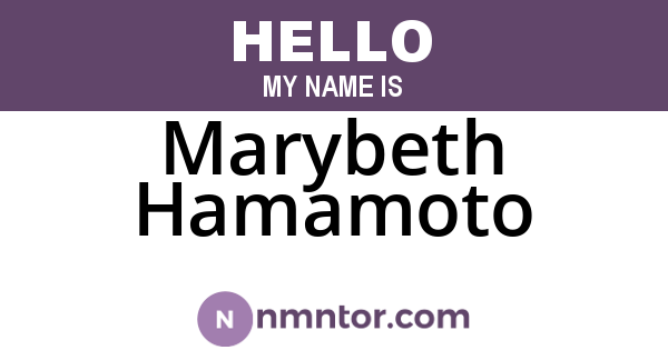 Marybeth Hamamoto