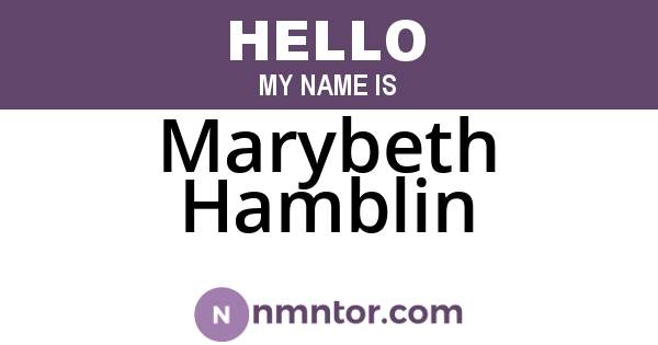 Marybeth Hamblin
