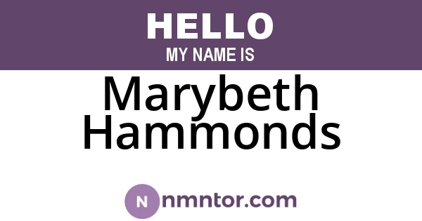 Marybeth Hammonds