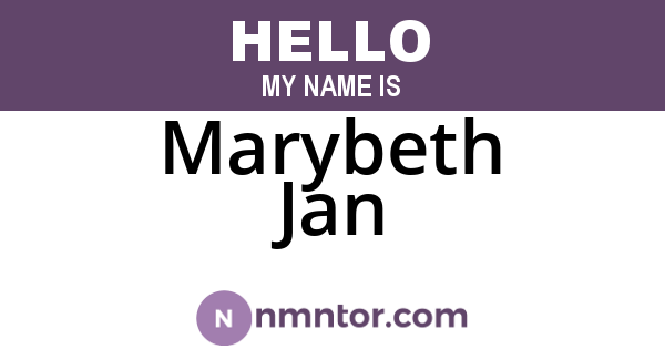 Marybeth Jan