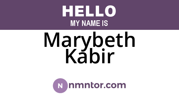 Marybeth Kabir