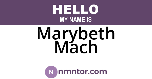Marybeth Mach