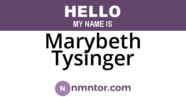 Marybeth Tysinger