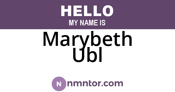 Marybeth Ubl