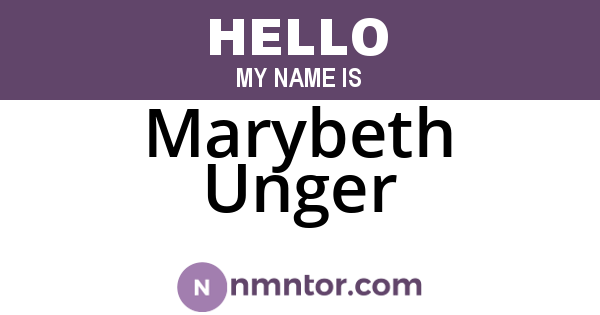 Marybeth Unger