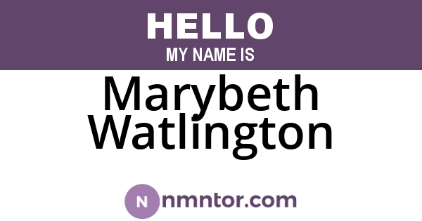 Marybeth Watlington