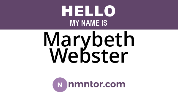Marybeth Webster
