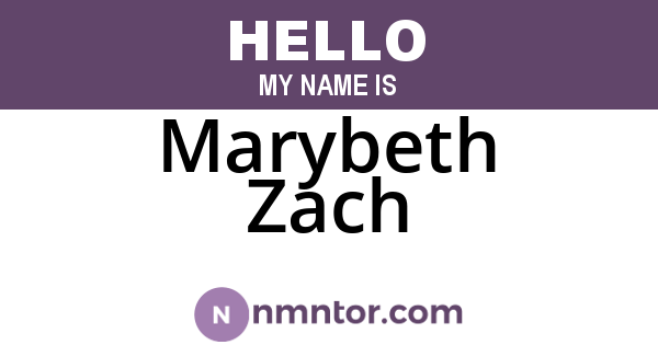 Marybeth Zach
