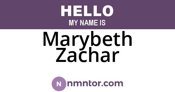 Marybeth Zachar