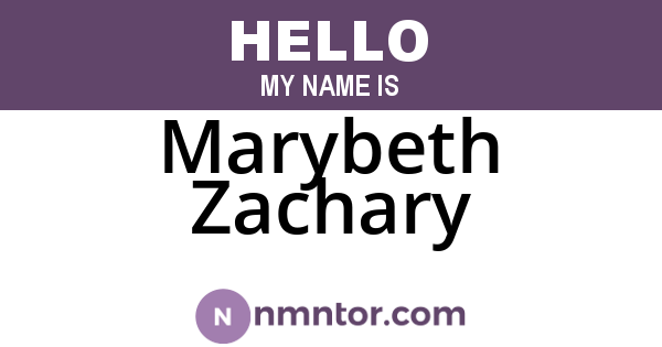 Marybeth Zachary