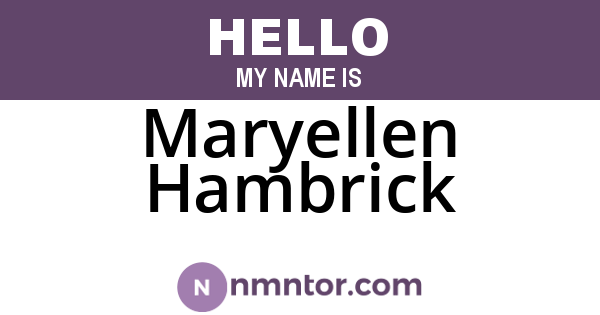 Maryellen Hambrick
