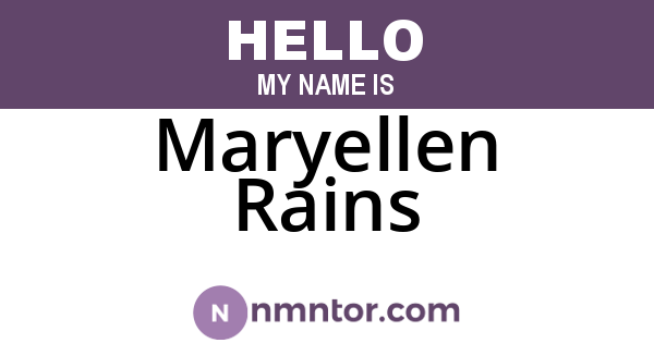 Maryellen Rains