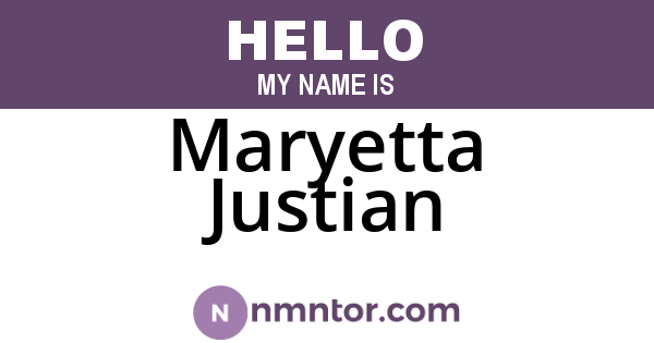 Maryetta Justian