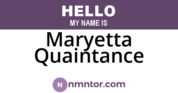 Maryetta Quaintance