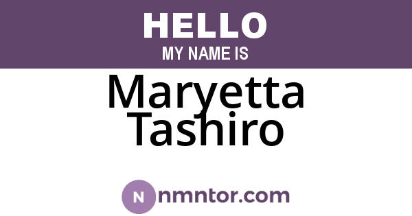 Maryetta Tashiro