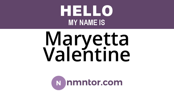 Maryetta Valentine