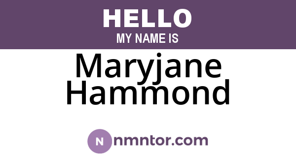 Maryjane Hammond