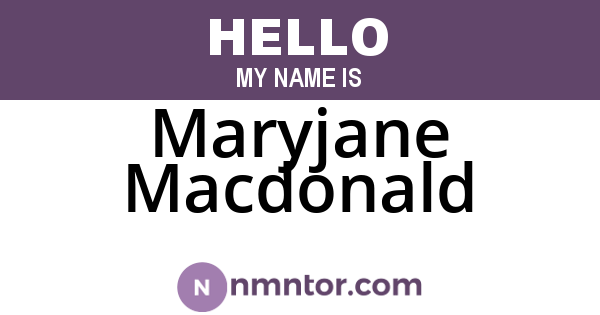 Maryjane Macdonald