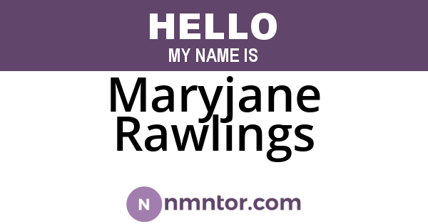 Maryjane Rawlings