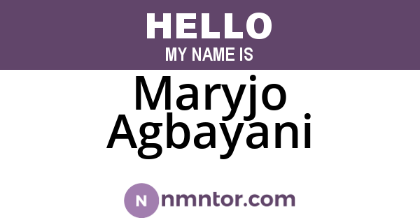 Maryjo Agbayani