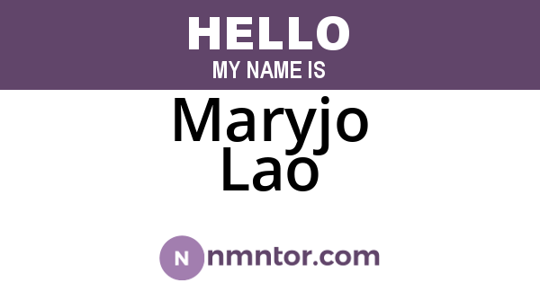 Maryjo Lao