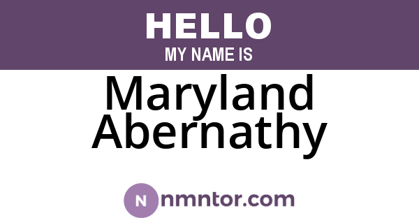 Maryland Abernathy