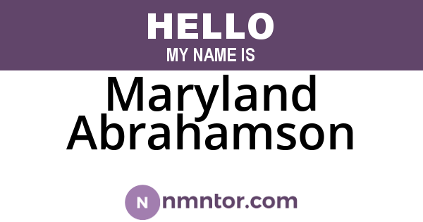 Maryland Abrahamson