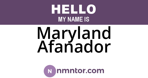 Maryland Afanador