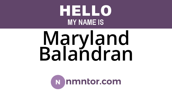 Maryland Balandran