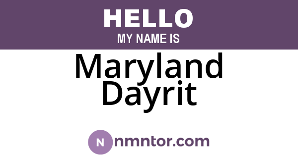 Maryland Dayrit