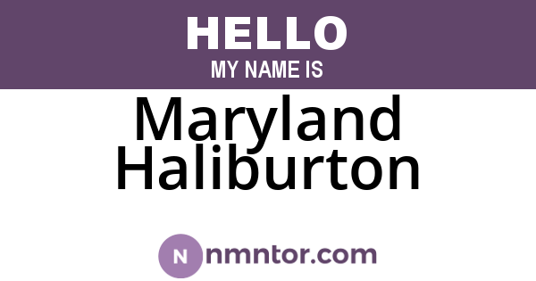 Maryland Haliburton
