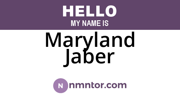 Maryland Jaber