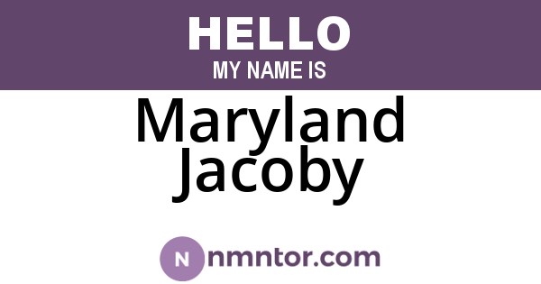 Maryland Jacoby