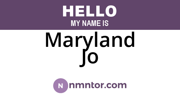 Maryland Jo